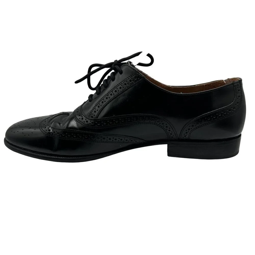 Giorgio Brutini 10.5D Black Wingtip Oxford Shoes Leather Made In Brazil Timeless